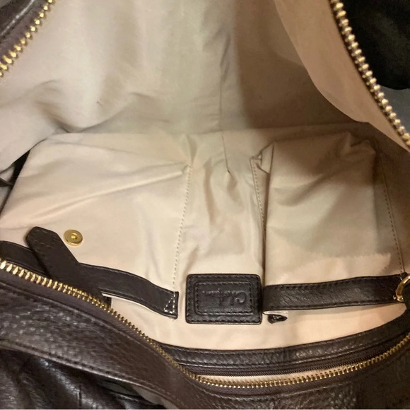 COLE HAAN Large Baguette Shaped With 3 Compartments Gold Hardware Shoulder  Bag - Picture 13 of 16